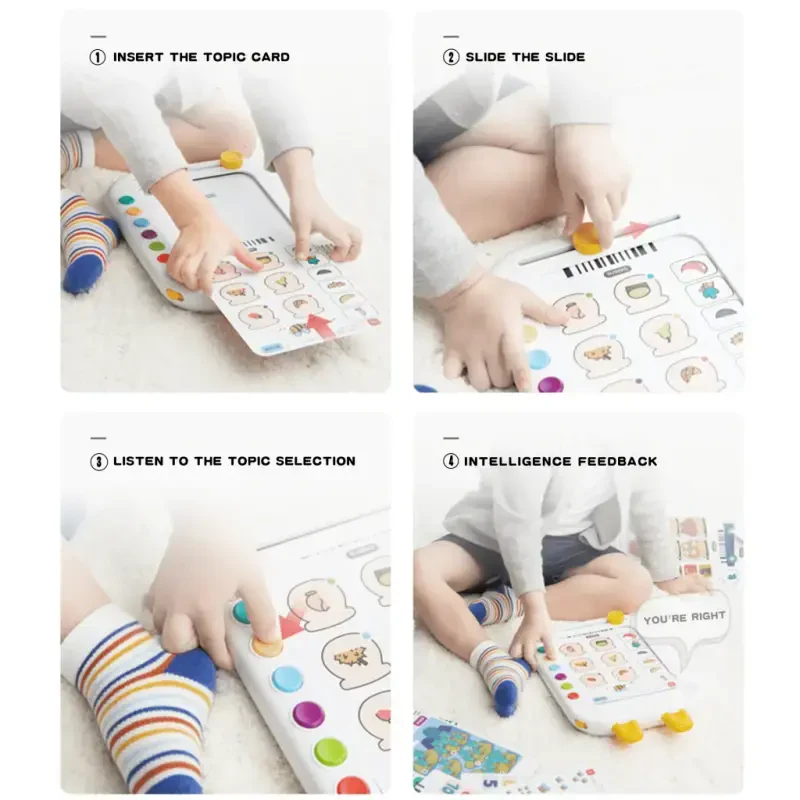 Adofi Talking Flash Cards Learning Toys for Children, Interactive Preschool Toys-WHITE - 3