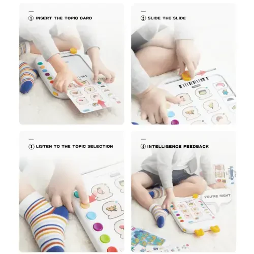 Adofi Talking Flash Cards Learning Toys for Children, Interactive Preschool Toys-WHITE - 3