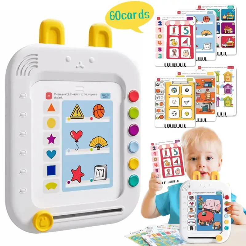 Adofi Talking Flash Cards Learning Toys for Children, Interactive Preschool Toys-WHITE - 5