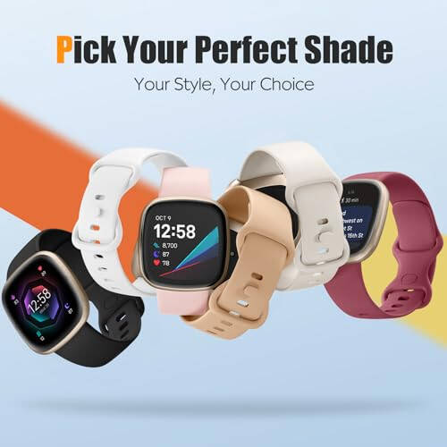 Adorve Spor Bant Fitbit Sense, Sense 2, Versa 3 ve Versa 4 Bantlarıyla Uyumlu, Kadın Erkekler İçin Yumuşak Kayış Bileklik, Fitbit Sense 2/Sense/Versa 3/Versa 4 Yedek Bant - 5