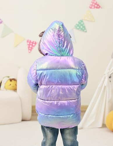 ADUKIDE 6M-4T Baby Girls Boys Winter Coat Toddler Puffer Fleece Bear Ears Coats Outerwear with Pockets - 6