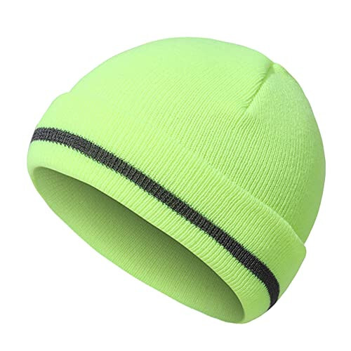 Adult Reflective Knit Beanie Hats Warm Winter Hats Headwear for Work Running Men Women Hat - 2