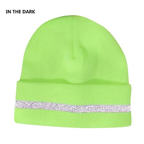 Adult Reflective Knit Beanie Hats Warm Winter Hats Headwear for Work Running Men Women Hat - 5