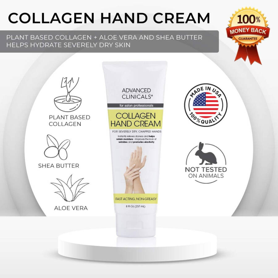 Advanced Clinicals Collagen Hand Cream 8 fl oz - 4