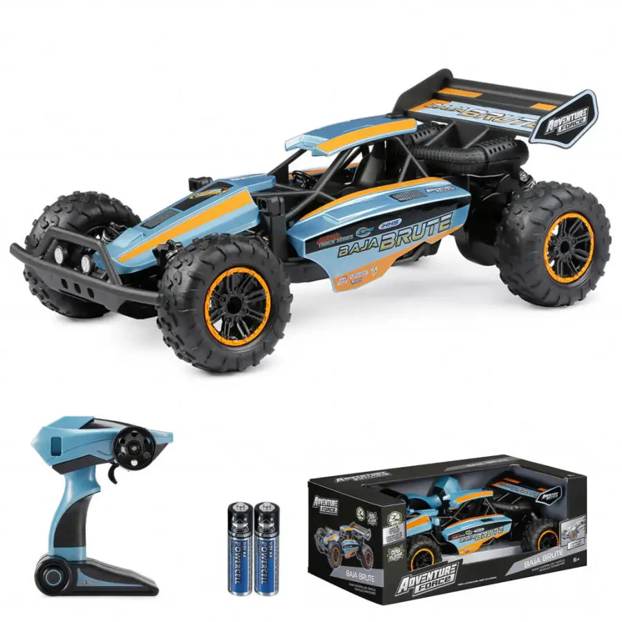 Adventure Force (1:8) Baja Brute Batareyali Masofadan boshqariladigan muzdek ko'k Buggy, 60821U Bolalar uchun - 1