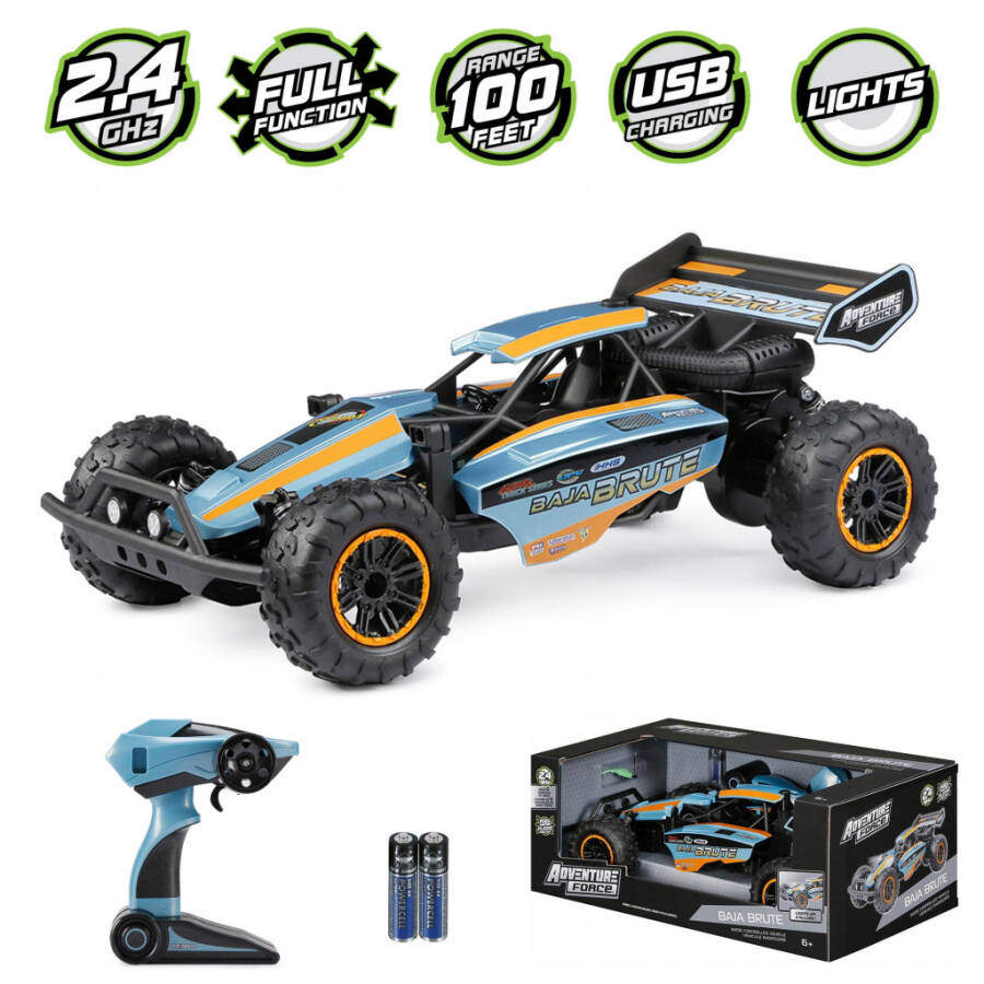 Adventure Force (1:8) Baja Brute Battery Remote Control Ice Blue Buggy, 60821U Child - 4