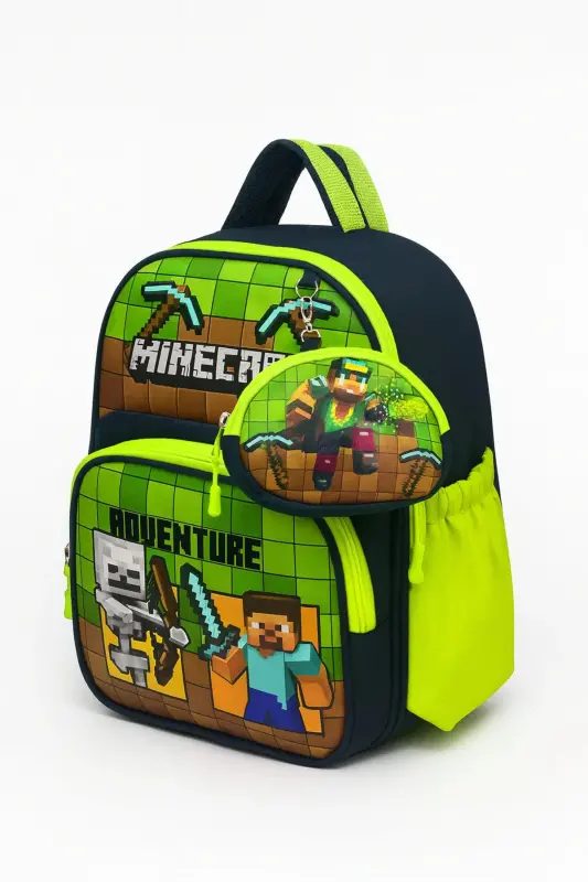 Adventure Mine Creeper Okul Öncesi |Erkek Anaokulu Çantası|Su Geçirmez Mini Okul Çantası-Yeşil - 1