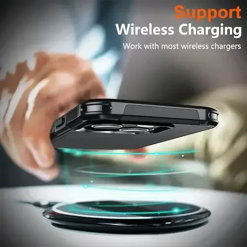 AEDILYS iPhone 15 uchun zarba o'tkazmaydigan g'ilof, [15 FT harbiy darajadagi tushishdan himoya], 2X [temperlangan shisha ekran himoyachisi] havo bamperli to'liq tanani himoya qiluvchi telefon g'ilofi, sirli qora - 2