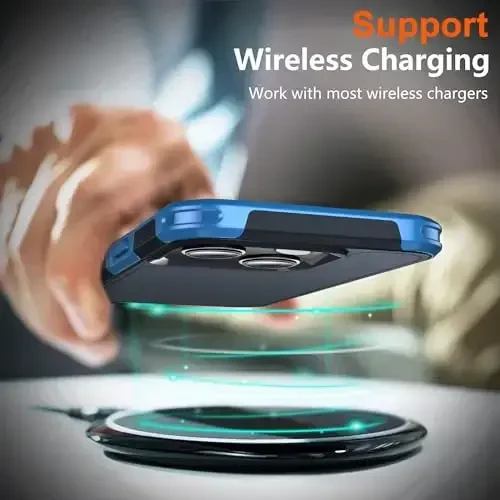 AEDILYS Shockproof for iPhone 15 Case,[15 FT Military Grade Drop Protection],with 2X [Tempered Glass Screen Protector ] with Air Bumpers Full-Body Protective Phone Case, Royal Blue - 6