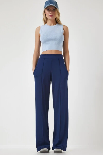 Аёл кўк рангдаги эластик спорт штани BF00030 - HAPPINESS İSTANBUL (1)