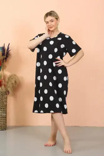 Аёл қисқа кўйлак, тизза ости, уй либоси - пижама 93411 - 1