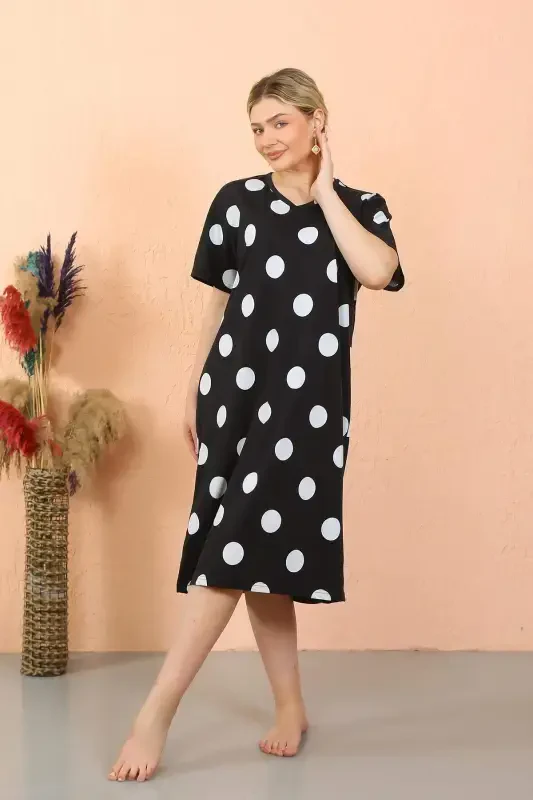 Аёл қисқа кўйлак, тизза ости, уй либоси - пижама 93411 - 4