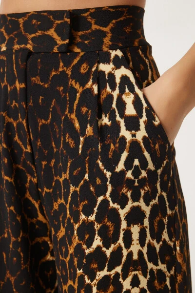 Аёл қора крем рангдаги ёпиштиргичли енгил тўқима шими RV00150 - 5