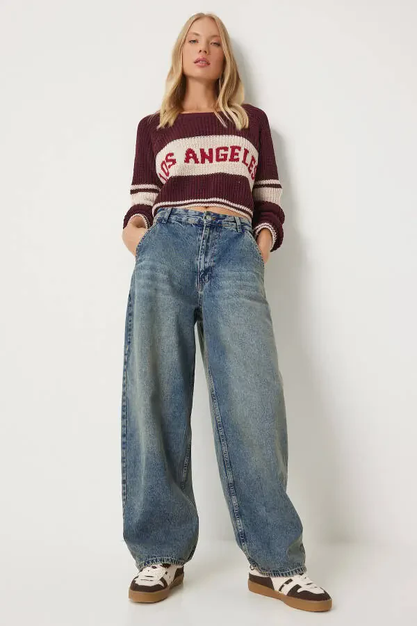 Аёл ўрта мовий ювилган Baggy Jean OK00064 - 4