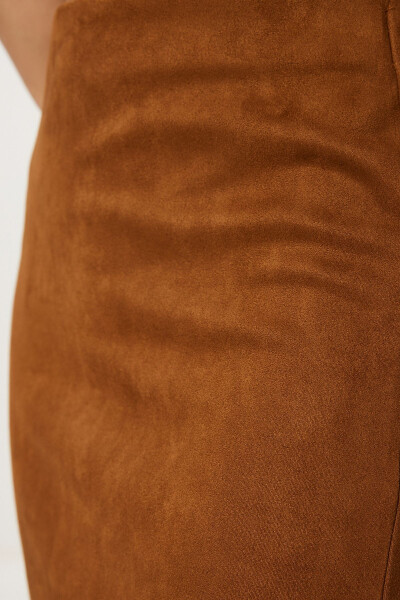 Аёл таба ёриқли узун замш юбка MC00292 - HAPPINESS İSTANBUL (1)