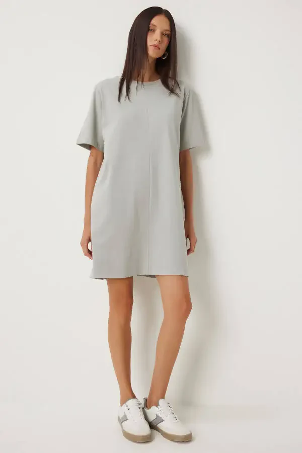 Аёл тош кулранг велосипед ёка кундалик пахта либоси BP00166 - 1