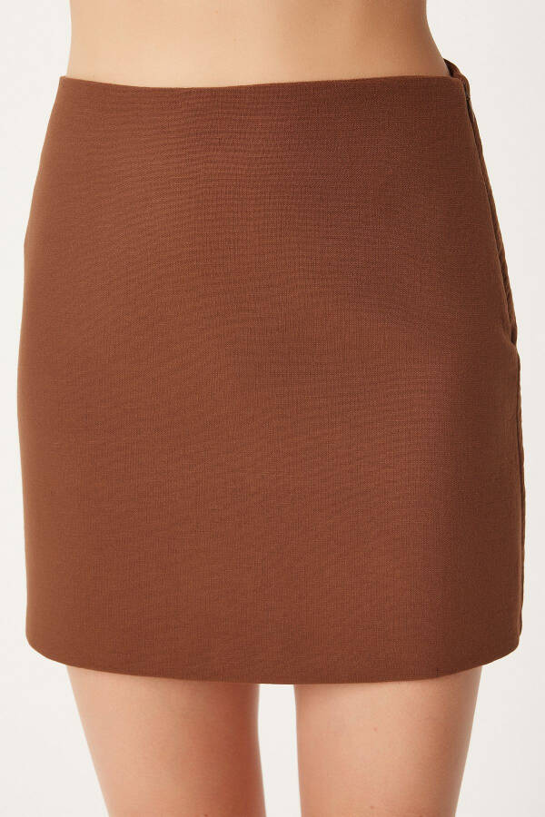 Аёл жигарран мини тўқима юбка FN03240 - 6