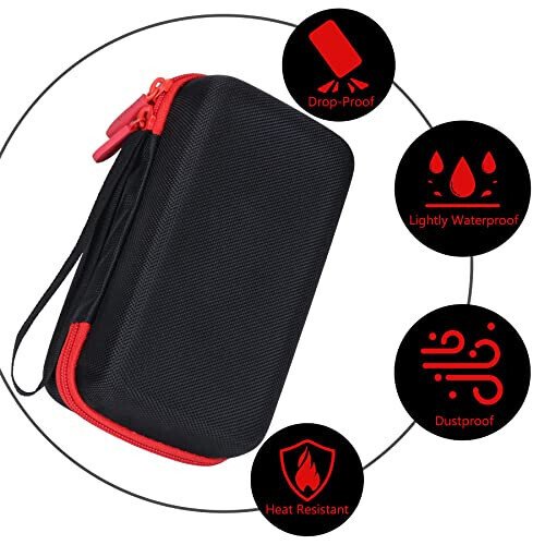 Aenllosi Hard Carrying Case Compatible with NEXPOW T11F 12V Car Jump Battery Starter Power Pack with USB,1000A Quick Charge Battery Booster Holder (Red Zipper,Case Only) - 3
