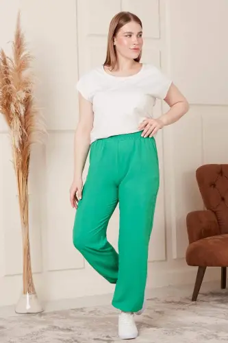 Aerobin Plus Size Benetton Pants with Elastic Waist and Hem - 5