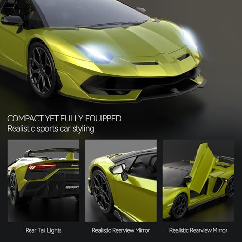 AEROQUEST Lamborghini Uzaktan Kumandalı Araba, Resmi Lisanslı 1:14 Lambo RC Araba, Erkek ve Kız Çocuklar İçin Doğum Günü Hediyesi, Yeşil Oyuncaklar 3 4 5 Yaş - 6