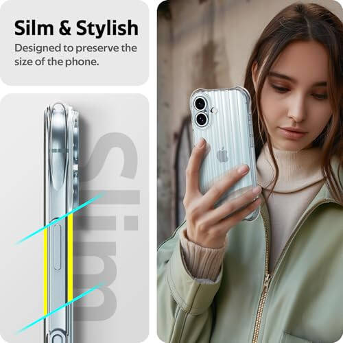 Aeska for iPhone 16 Case, Ultra [Slim Thin] Flexible Clear TPU Scratch-Resistant Shockproof Gel Rubber Soft Skin Silicone Protective Case Cover for iPhone 16 6.1'' (Clear) - 3