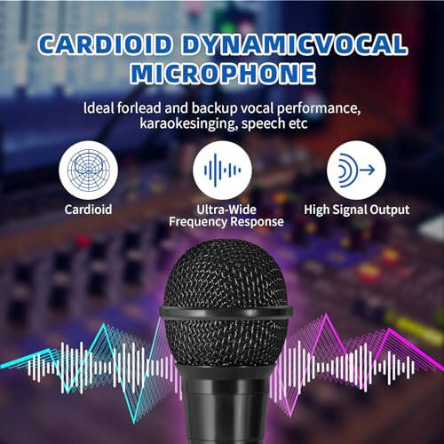 AEYATCH Pair Handheld Wired Microphone, Cardioid Dynamic Vocal Mic with 13ft Cable and Mic adaptors，Spherical Grille with Internal and External Spray Guards, Ideally Suited for Speakers - 2