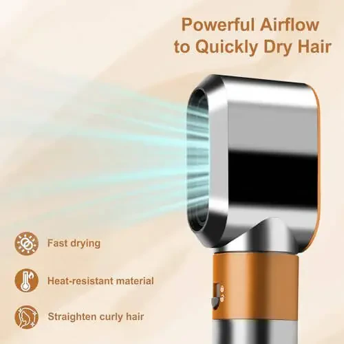AFDD Pre-Styling Dryer Attachment for Dyson Airwrap, Pre-Styling Dryer Nozzle Replacement for Airwrap Styler (Gold) - 2