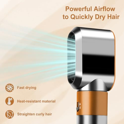 AFDD Pre-Styling Dryer Attachment for Dyson Airwrap, Pre-Styling Dryer Nozzle Replacement for Airwrap Styler (Gold) - 4