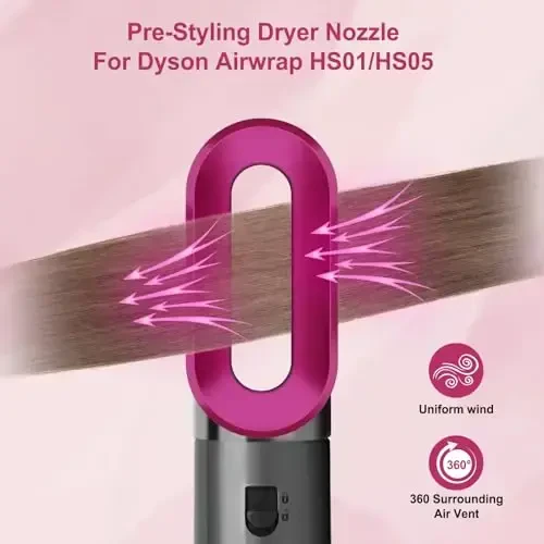 AFDD Pre-Styling Dryer AttacModazoneent for Dyson Airwrap, Fast Dryer Nozzle for Airwrap Styler, for Part NO.969759-01(Rose) - 3