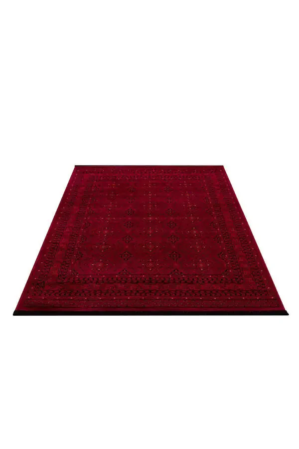 Afgan Turkman O'ziga Xos Xalqona Naqshli Bordo Zal Va Mehmonxona Gilami 6919b - 7