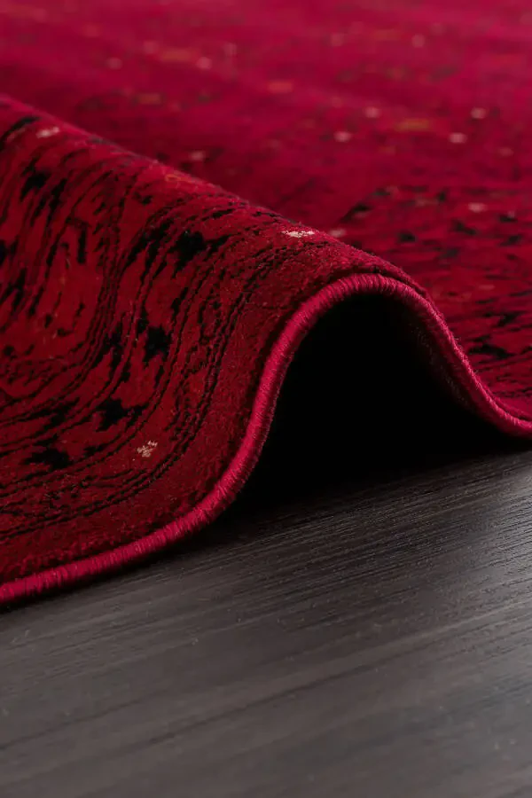 Afgan Türkmen Otantik Desenli Bordo Salon Ve Oturma Odası Halısı 6919b - 4
