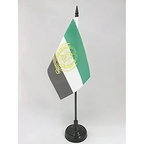 Afghanistan 2001-2002 Table Flag 4'' x 6'' - Former Afghan Desk Flag 15 x 10 cm. - Black plastic stick and base - AZ FLAG 