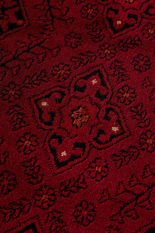 Afghan Turkmen Authentic Patterned Burgundy Living Room Rug 6919b - 2