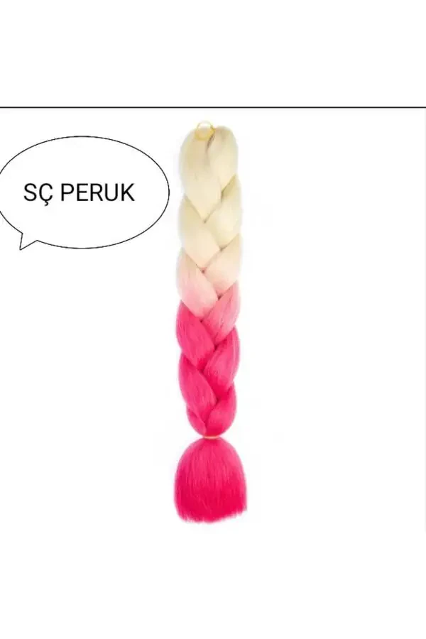 African Braid, African Twist Braiding Hair, African Braid Rasta Twist, Black Braid, 100 gr 60 Cm 2 Pink - 1