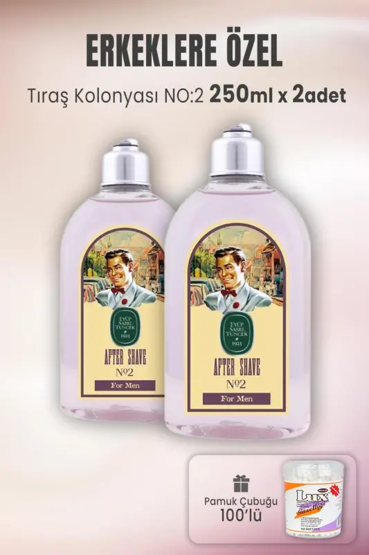 Aftershave Cologne No 2 X 2 Pcs and Cotton Swab 100 pcs - EYÜP SABRI TUNCER