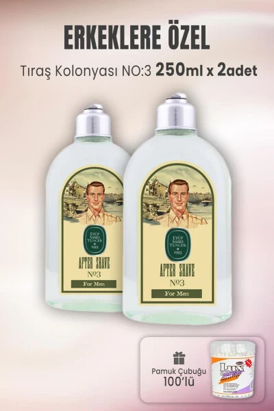 Aftershave Cologne No 3 X 2 Pack And 100 Cotton Swabs - EYÜP SABRI TUNCER
