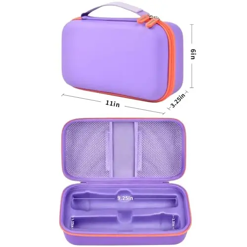 Againmore Wireless Microphone Case Compatible with JBL Wireless Two Microphone System, Handheld Dual Mic Travel Bag for Singing or Karaoke for Receivers, Adapters, AA Batteries - 5