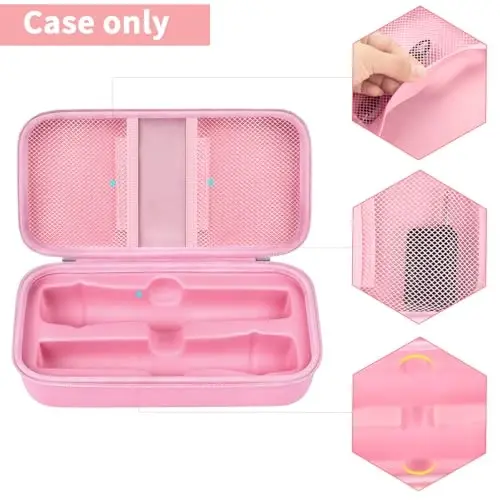 Againmore Wireless Microphone Case Compatible with JBL Wireless Two Microphone System, Handheld Dual Mic Travel Bag for Singing or Karaoke for Receivers, Adapters, AA Batteries - 3
