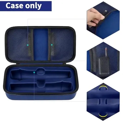 Againmore Wireless Microphone Case Compatible with JBL Wireless Two Microphone System, Handheld Dual Mic Travel Bag for Singing or Karaoke for Receivers, Adapters, AA Batteries - 2