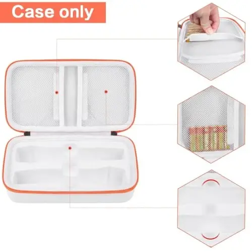 Againmore Wireless Microphone Case Compatible with JBL Wireless Two Microphone System, Handheld Dual Mic Travel Bag for Singing or Karaoke for Receivers, Adapters, AA Batteries - 4