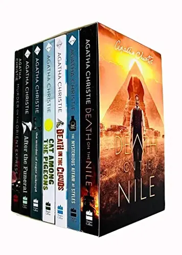 Agatha Christie Poirot Series 7 Books Collection Box Set (Murder on the Orient Express, Death on the Nile, The Mysterious Affair at Styles, After the Funeral & More) - AGATHA (1)