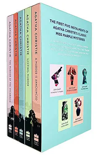 Miss Marple Mysteries Series Books 1 - 5 Collection Set by Agatha Christie (The Murder at the Vicarage, The Body in the Library, The Moving Finger, Sleeping Murder & A Murder is Announced) - 3
