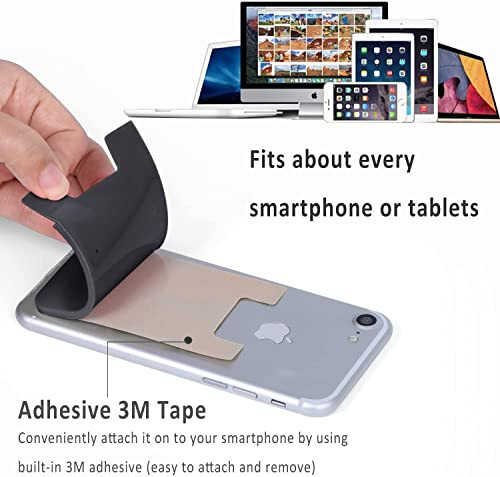AgentWhiteUSA Mobil Telefon Hamyonchasi, Kredit Karta, Biznes Karta va Shaxsiy Guvohnoma uchun Yopishtiruvchi Hamyon, Deyarli Har Qanday Telefon, iPhone, Android va Ko'pchilik Smartfonlar bilan Ishlaydi, Kulrang/Qora/Oq - Agentwhiteusa (1)