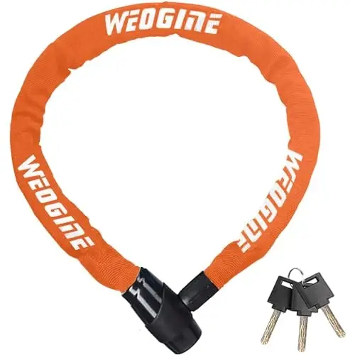 Heavy Duty Anti-Theft Chain Lock - 2.72 Ft Security Lock with 3 Keys, Waterproof for Scooter, Motorcycle, Door, Gate, Fence - 1