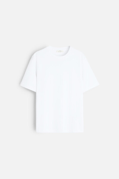 AĞIR KISA KOLLU T-SHIRT-Beyaz - 7