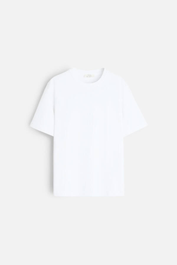 AĞIR KISA KOLLU T-SHIRT-Beyaz - 7