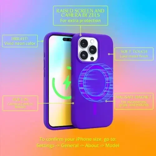 FELONY CASE – Apple iPhone 16 Pro Max Case - MagSafe Phone Case, Liquid Silicone, Vibrant Color with Anti-Scratch Microfiber Lining, Non-Slip Grip & 360° Shockproof Protection (Purple) - FELONY CASE (1)