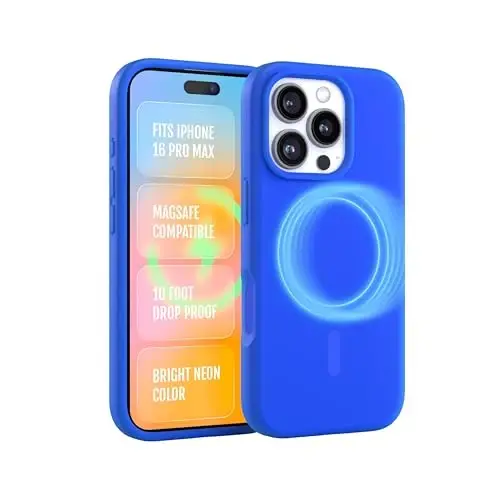 FELONY CASE – Apple iPhone 16 Pro Max Case - MagSafe Phone Case, Liquid Silicone, Vibrant Color with Anti-Scratch Microfiber Lining, Non-Slip Grip & 360° Shockproof Protection (Blue) 