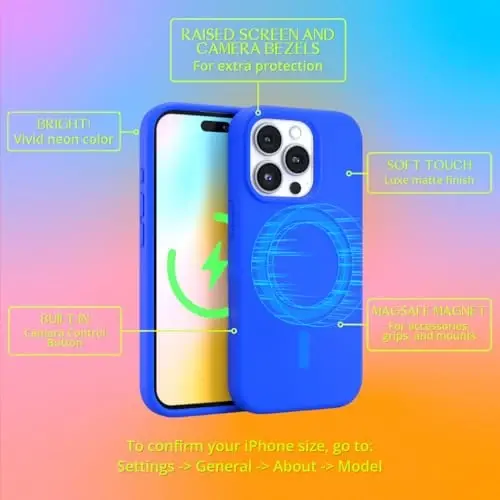 FELONY CASE for Apple iPhone 16 Pro Max Case - MagSafe Phone Case, Liquid Silicone, Vibrant Color with Anti-Scratch Microfiber Lining, Non-Slip Grip & 360° Shockproof Protection (Blue) - 3