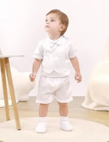 AGJ Baby Boys Baptism Shoes with Embroidered Cross, Infant Toddler Soft Sole White Christening Sneaker - AGJ (1)